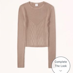 Abercrombie & Fitch Corset Ribbed Sweater Cropped Top